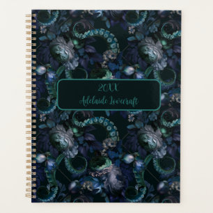 Gothic Cthulhu Turquoise Tentacle  Personalised Planner