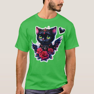 Gothic cute Cat goth valentines day Sticker TShirt