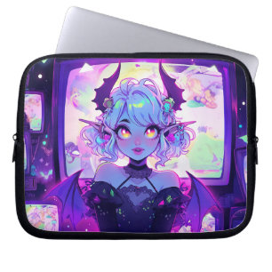 Gothic Cyberpunk Demon Fantasy Anime Girl Laptop Sleeve