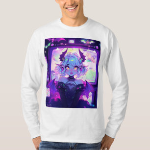 Gothic Cyberpunk Demon Fantasy Anime Girl T-Shirt