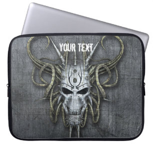 Gothic Cyborg Skull Custom Laptop Sleeve