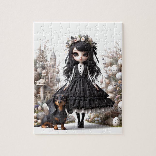 Gothic Dachshund Jigsaw Puzzle (Vertical)
