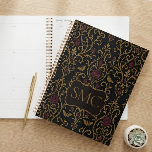 Gothic Damask Floral Rose Planner