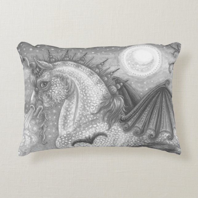 Gothic Dappled Halloween UNICORN ACCENT PILLOW (Front)