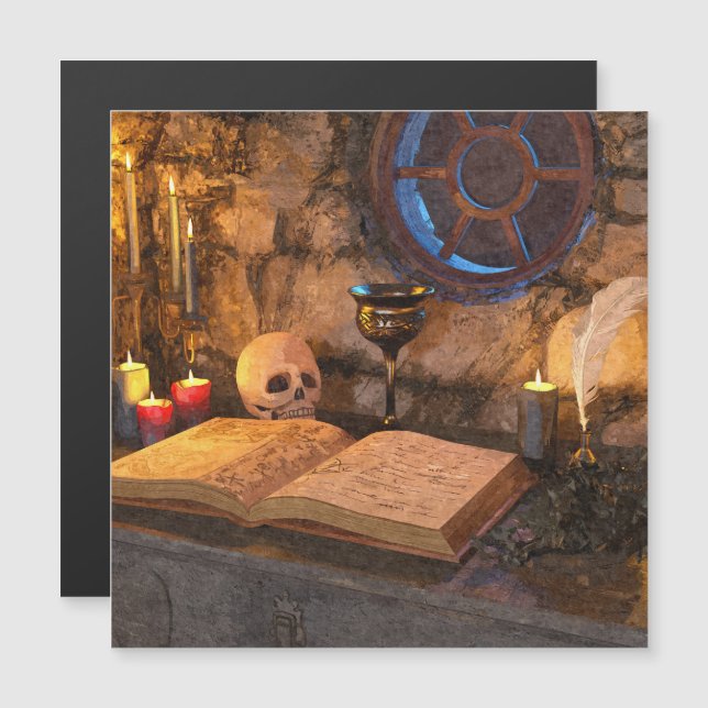 Gothic Dark Academia Candlelit Study Art (Front/Back)