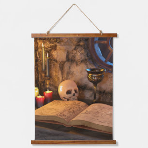 Gothic Dark Academia Candlelit Study Art Hanging Tapestry