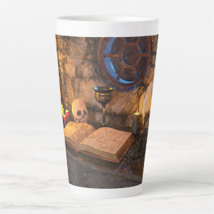 Gothic Dark Academia Candlelit Study Art Latte Mug
