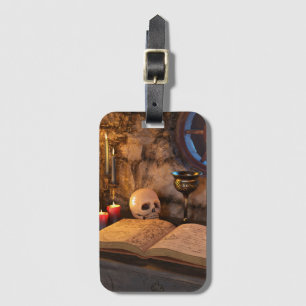 Gothic Dark Academia Candlelit Study Art Luggage Tag