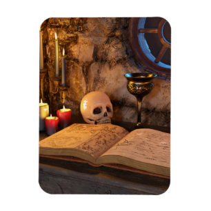 Gothic Dark Academia Candlelit Study Art Magnet