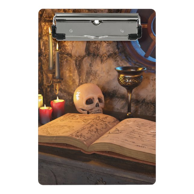 Gothic Dark Academia Candlelit Study Art Mini Clipboard (Front)