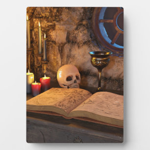 Gothic Dark Academia Candlelit Study Art Plaque