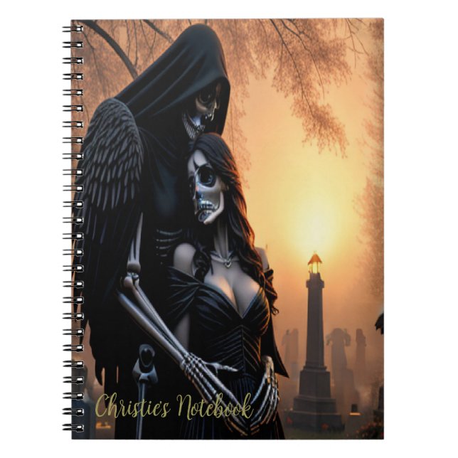 Gothic Dark Angel Couple Personalise  Notebook (Front)