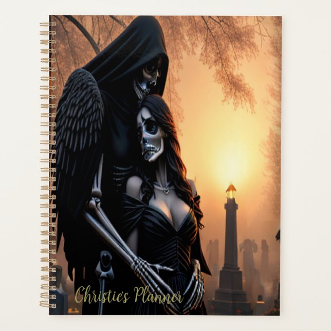 Gothic Dark Angel Couple Personalise  Planner (Front)