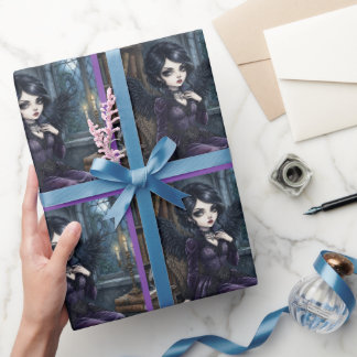 Gothic Dark Angel Vampire Queen Wrap Wrapping Paper