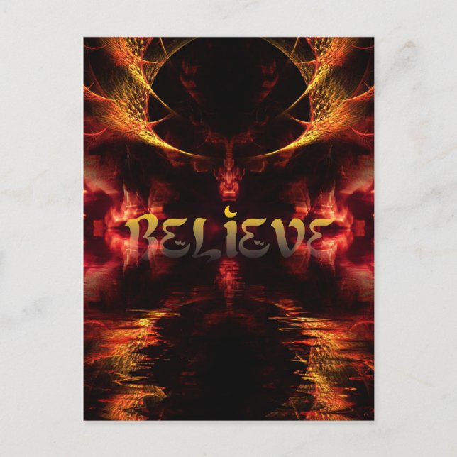 Gothic Dark Art Believe Affirmation Postcard (Front)