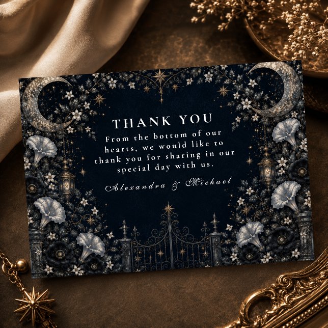 Gothic Dark Celestial Wedding Thank You Card (Creator Uploaded)