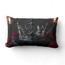 Gothic Dark Fantasy Crown Pillow