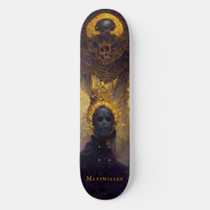 Gothic Dark Fantasy Death With Your Name Planner Skateboard