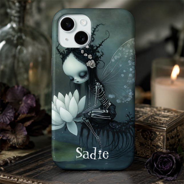 Gothic Dark Fantasy Fairy Skeleton Custom Name Case-Mate iPhone Case (Creator Uploaded)