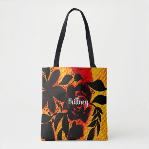 Gothic Dark Florals Screen Tote Bag