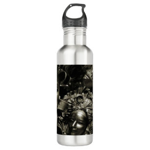 Gothic Dark Masquerade Masks Black and White 710 Ml Water Bottle