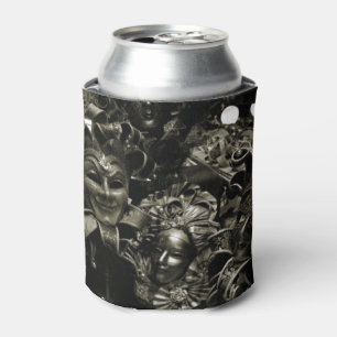 Gothic Dark Masquerade Masks Black and White Can Cooler