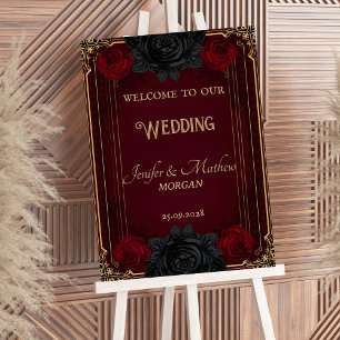 Gothic Dark Romance Elegant Welcome Sign