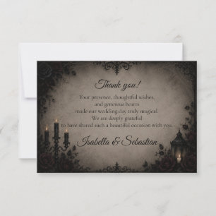 Gothic Dark Romance Wedding Thank You Card