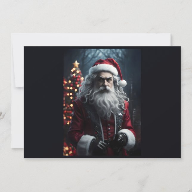 Gothic Dark Santa Claus Alternative Christmas Holiday Card (Front)