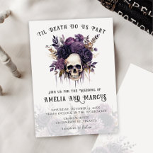 Gothic Dark Skull Floral Halloween Wedding
