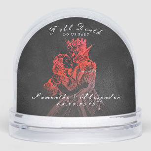 Gothic Dark Till Death Emo Whimsygoth  Wedding Snowglobe