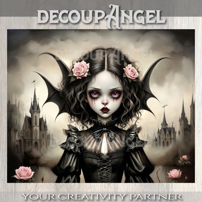 Gothic Daughter of Dracula Decoupage Tissue Paper (Creator Uploaded)