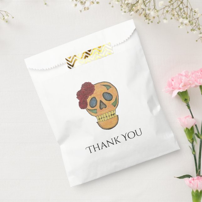 Gothic Day of the Dead Halloween Sugar Skull   Favour Bag (Sealed)