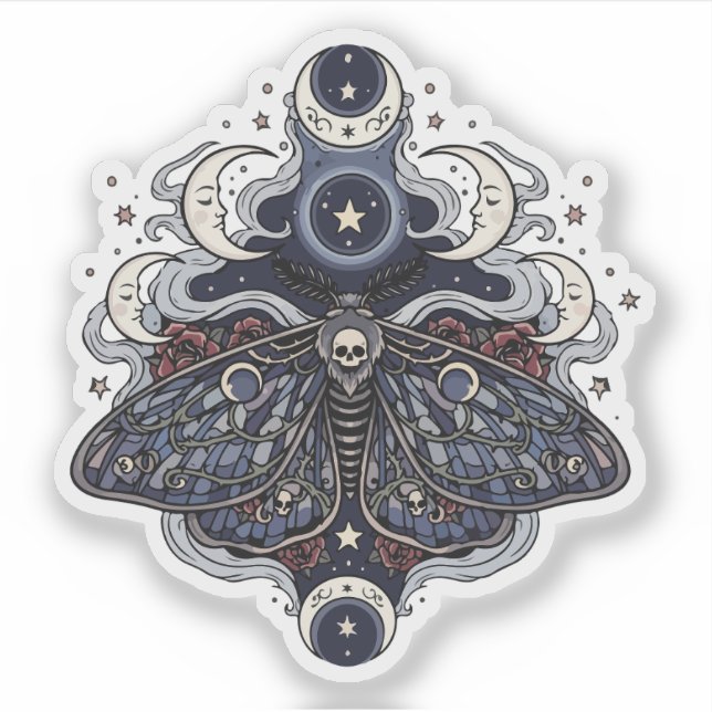 Gothic Death Moth and Moon Phases (Front)