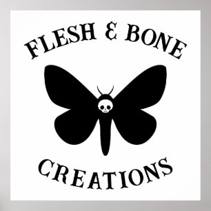 Gothic Death Moth Logo Generator Small Business Poster
