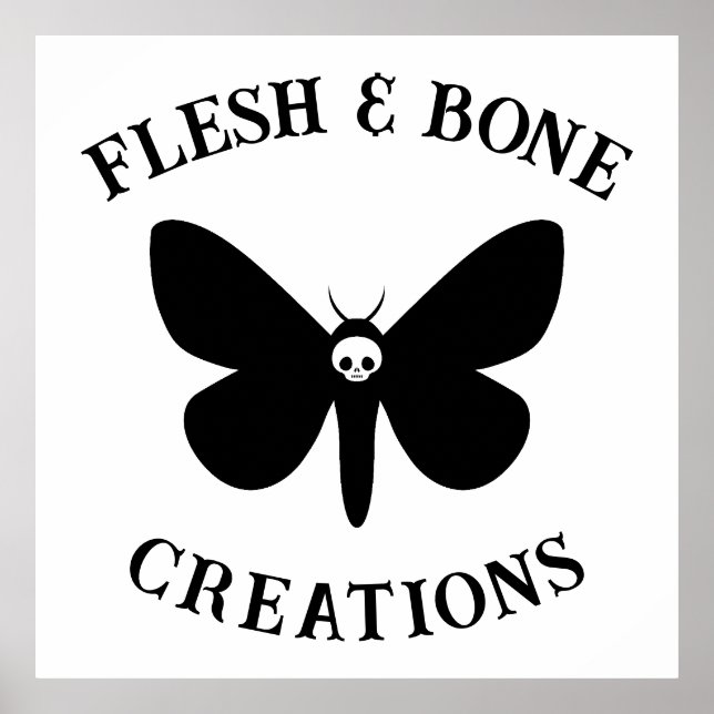 Gothic Death Moth Logo Generator Small Business Poster (Front)