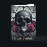 Gothic Death Skull and Roses Floral Sigil Thank You Card<br><div class="desc">A dark and gothic painting of a human skull surrounded by pale gothic roses and petals, featuring a creepy desaturated gothic atmosphere and otherworldly atmosphere, this jigsaw puzzle is perfect for lovers of dark gothic skulls and dark romantic gothic flowers and roses.</div>