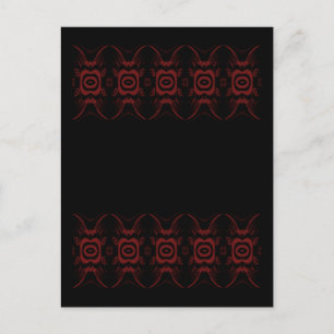 Gothic Deep Red and Black Floral design. Postcard