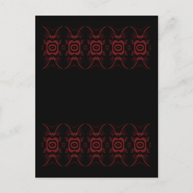 Gothic Deep Red and Black Floral design. Postcard (Front)