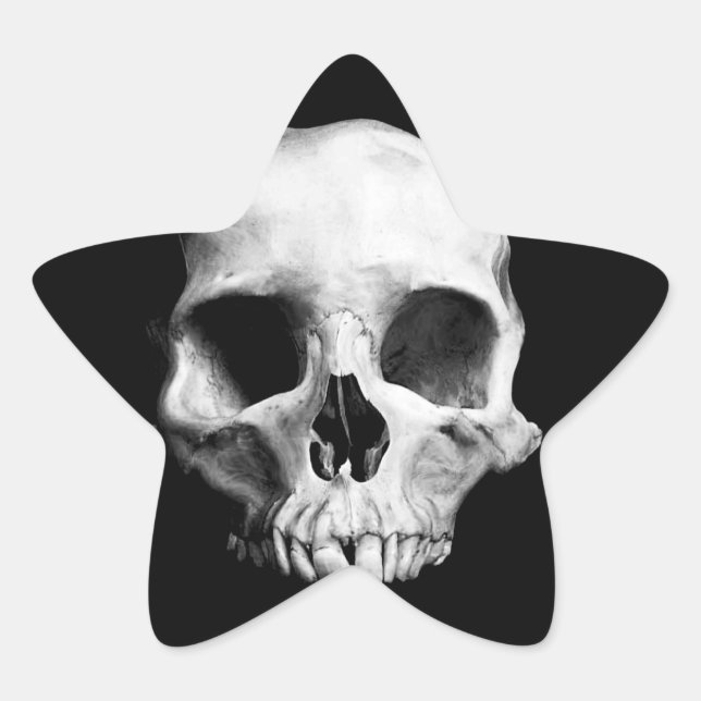 Gothic deformed skull star sticker (Front)