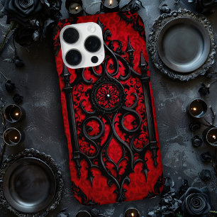 Gothic Design in Red and Black iPhone 16 Pro Max Case