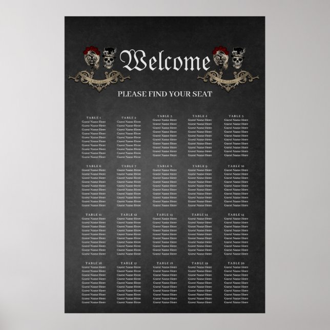 Gothic design with cool skulls  poster (Front)