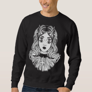 Gothic Devil Girl Satanic Goth Occult Occultism Ha Sweatshirt