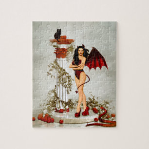 Gothic Devil Girl Temptation Jigsaw Puzzle