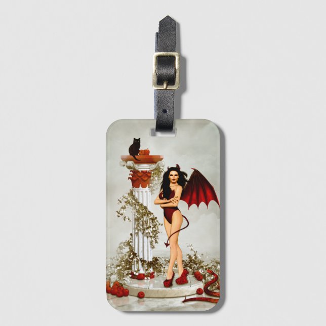 Gothic Devil Girl Temptation Luggage Tag (Front Vertical)