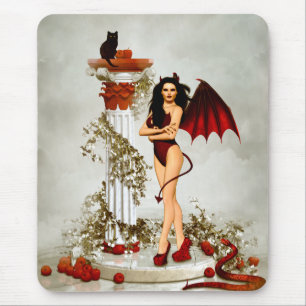 Gothic Devil Girl Temptation Mouse Pad