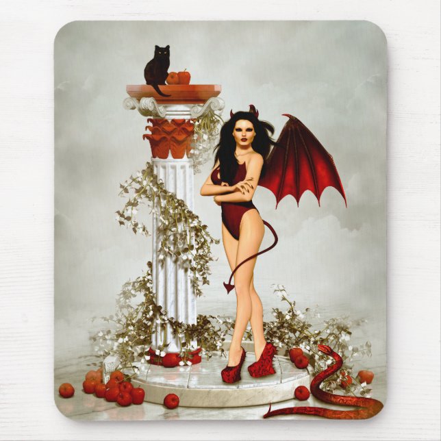 Gothic Devil Girl Temptation Mouse Pad (Front)