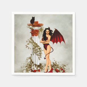 Gothic Devil Girl Temptation Napkin