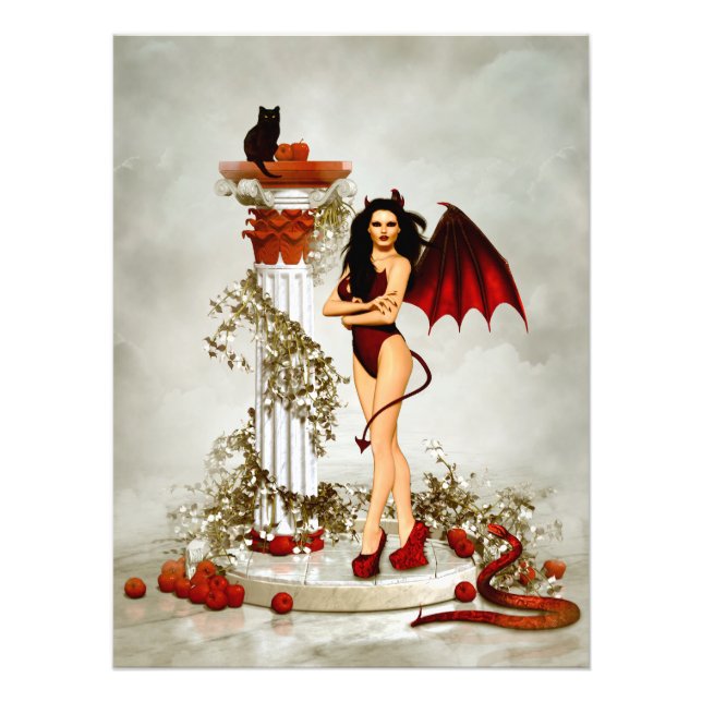 Gothic Devil Girl Temptation Photo Print (Front)