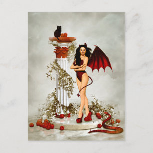 Gothic Devil Girl Temptation Postcard